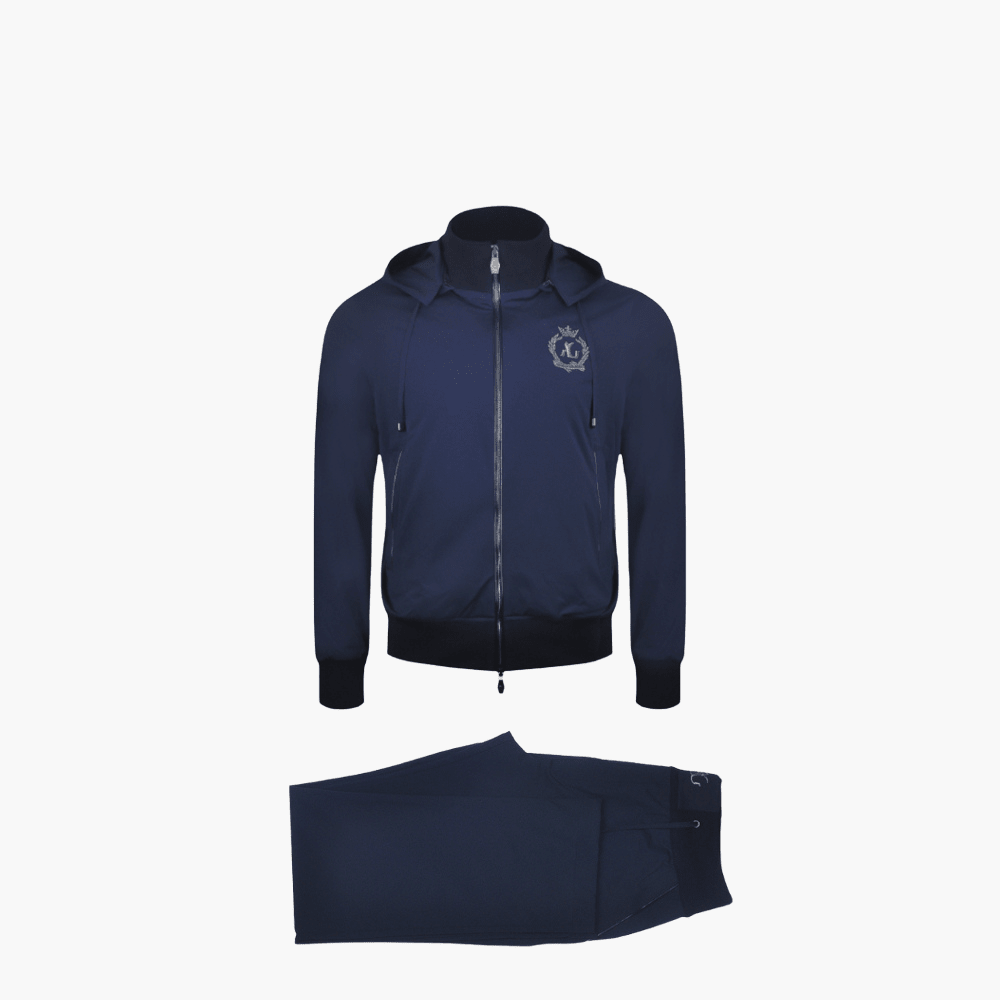 Navy Blue Alloro Logo Tracksuit - Angelo Galasso - Luxury Italian Menswear London