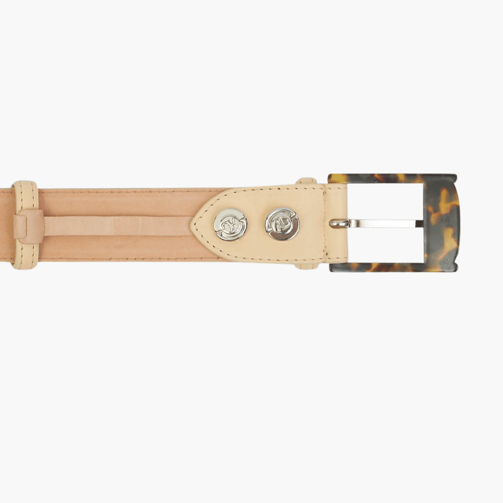 Sand Beige Calfskin Belt - Angelo Galasso - Luxury Italian Menswear London