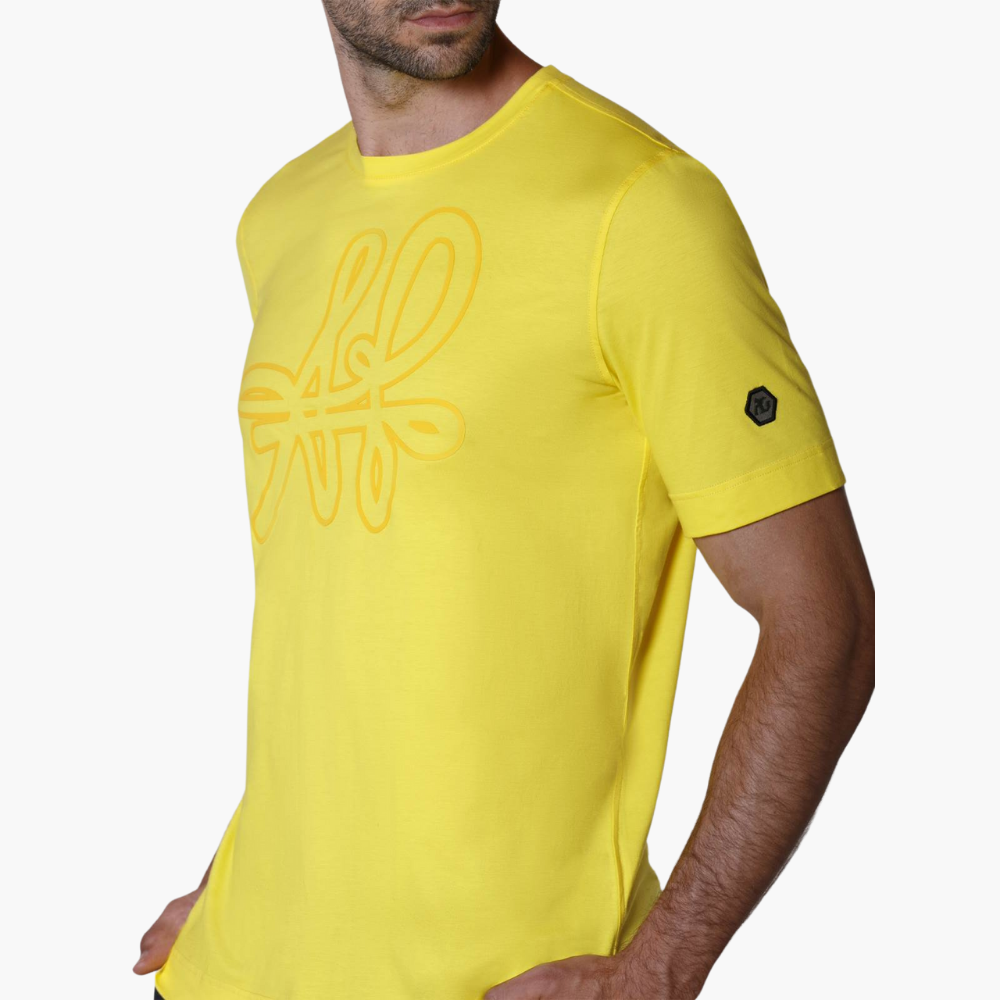Yellow Signature Logo C Neck T-Shirt -