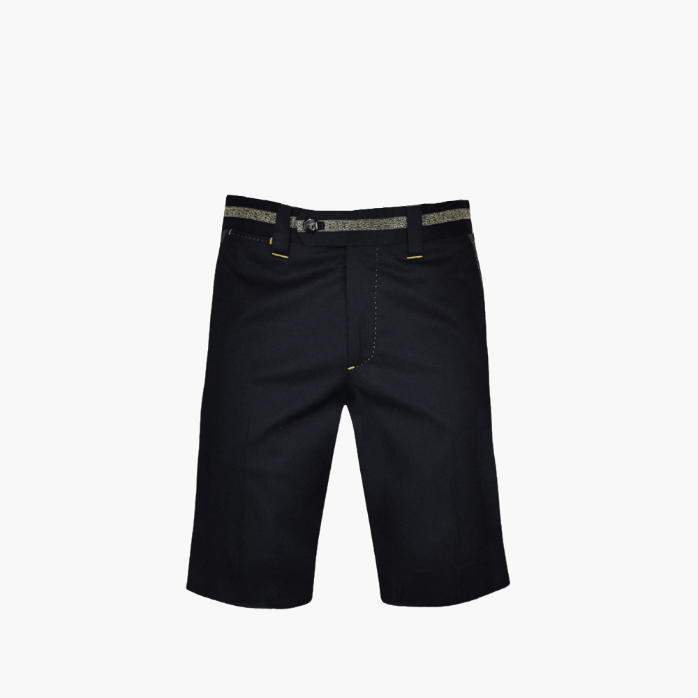 Black Hexagonal Bermuda - Angelo Galasso - Luxury Italian Menswear London