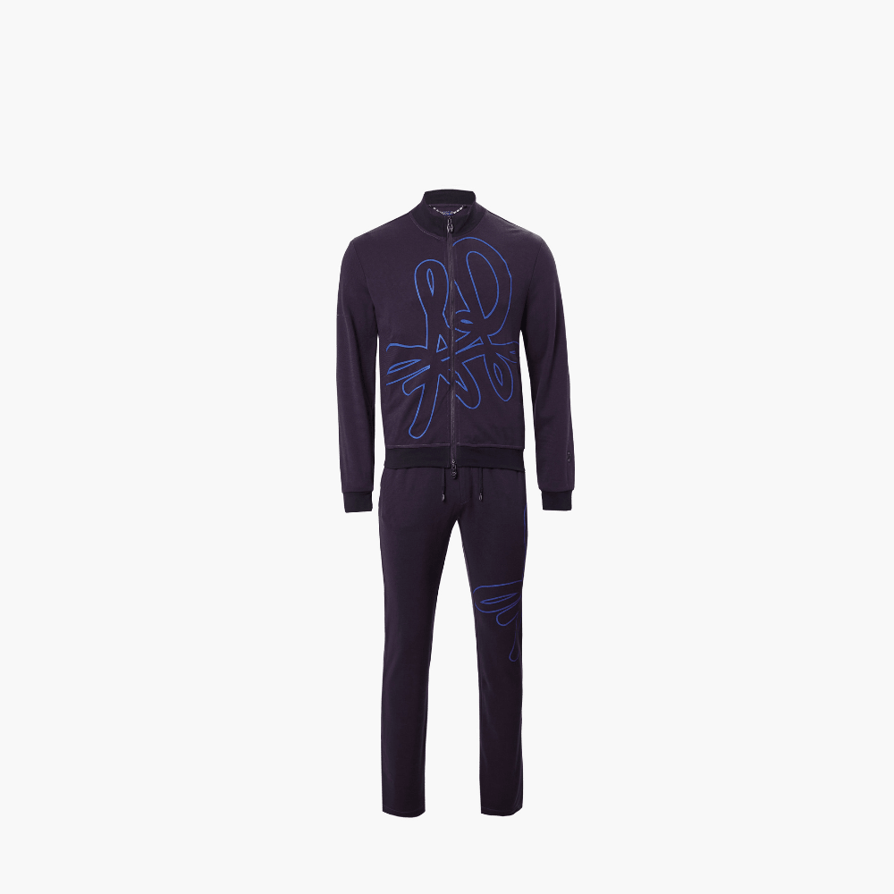 Blue Navy Signature Logo Tracksuit - Angelo Galasso - Luxury Italian Menswear London