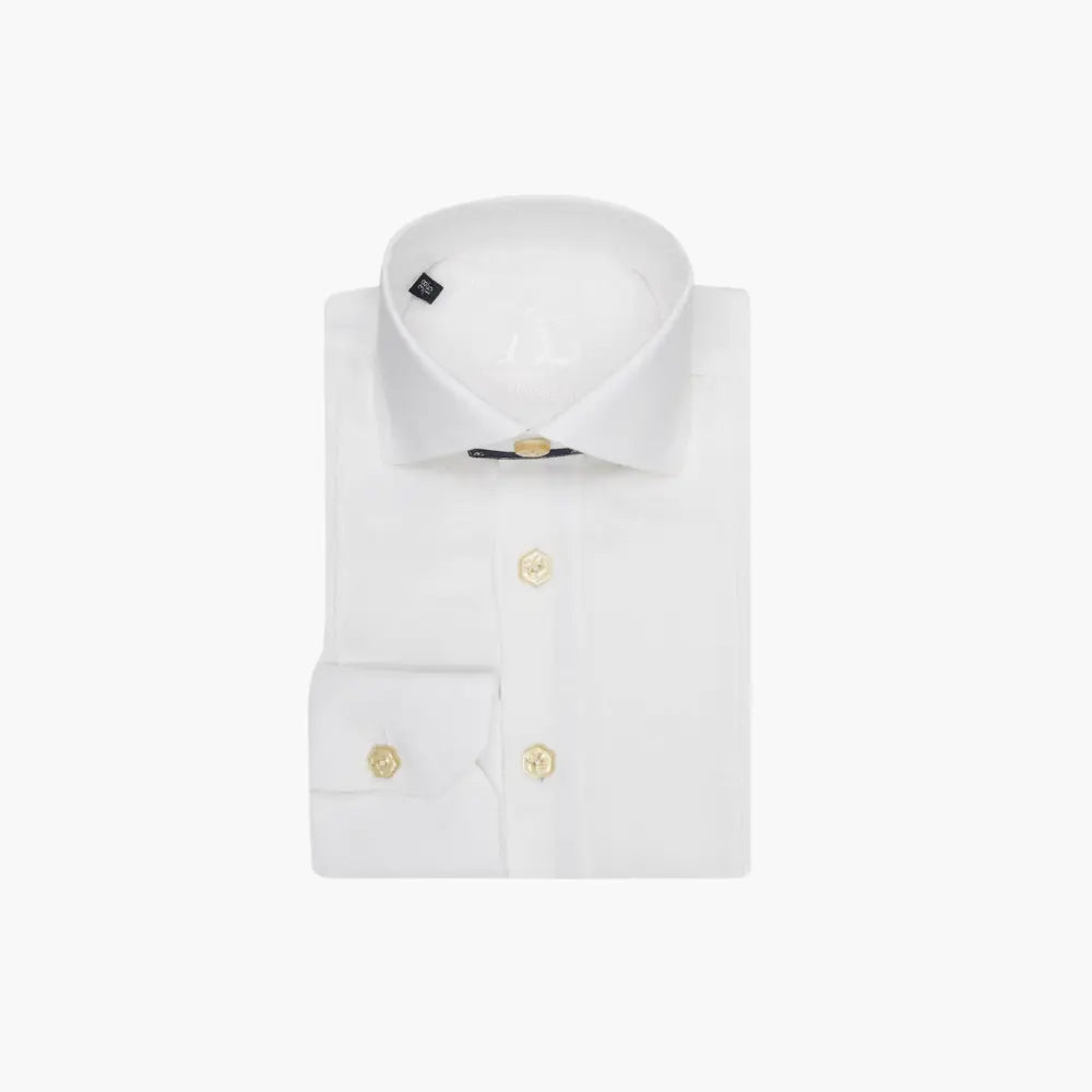 Angelo Galasso White Mason Linen Shirt - Angelo Galasso - Luxury Italian Menswear London