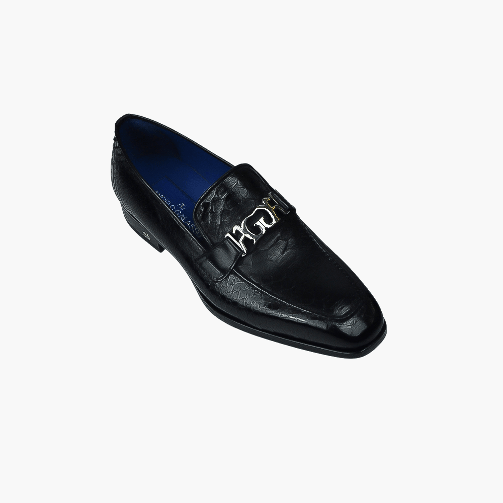 Black Python Ornament Moccasin - Angelo Galasso - Luxury Italian Menswear London