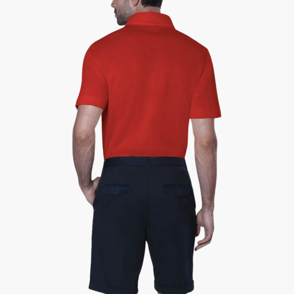 Red Signature Logo Polo - Angelo Galasso - Luxury Italian Menswear London