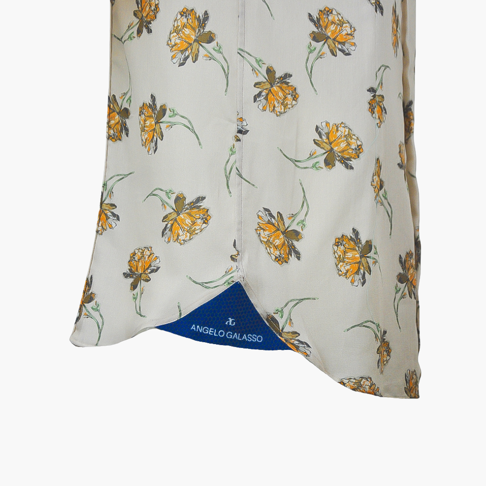 Brown Floral Short Sleeves Shirt