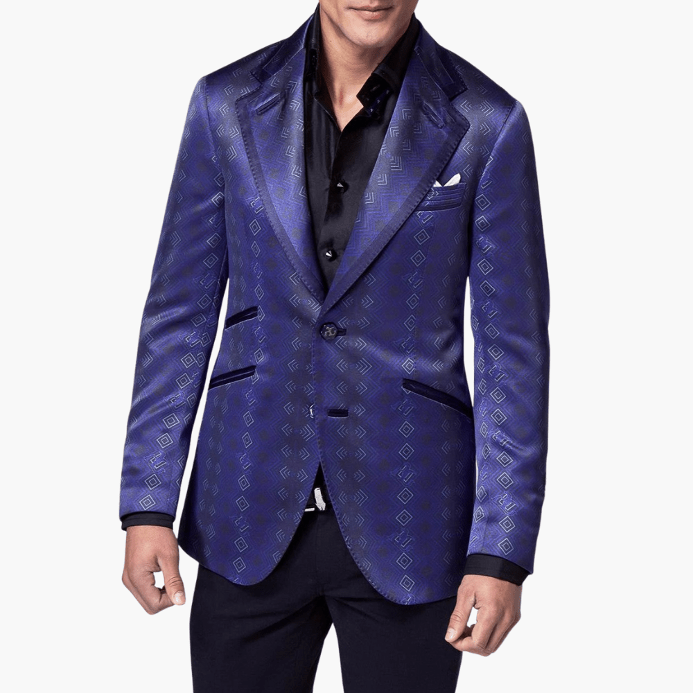 Hexagon Silk Evening Blazer - Angelo Galasso - Luxury Italian Menswear London