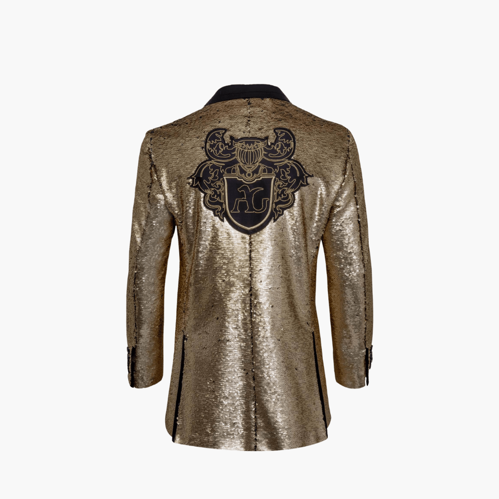 Gold Sequins Blazer - Angelo Galasso - Luxury Italian Menswear London
