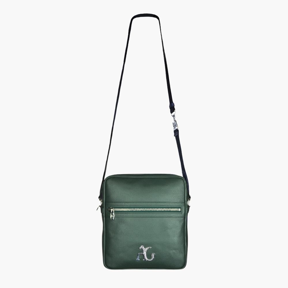 Green Saffiano Leather Messenger Bag - AG23WBMES03