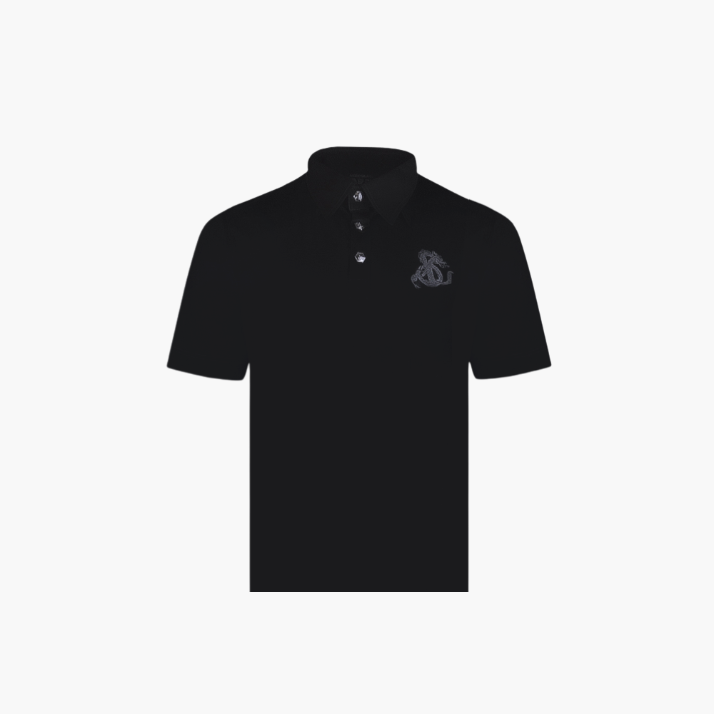 Black Short Sleeves Dragoon Polo -