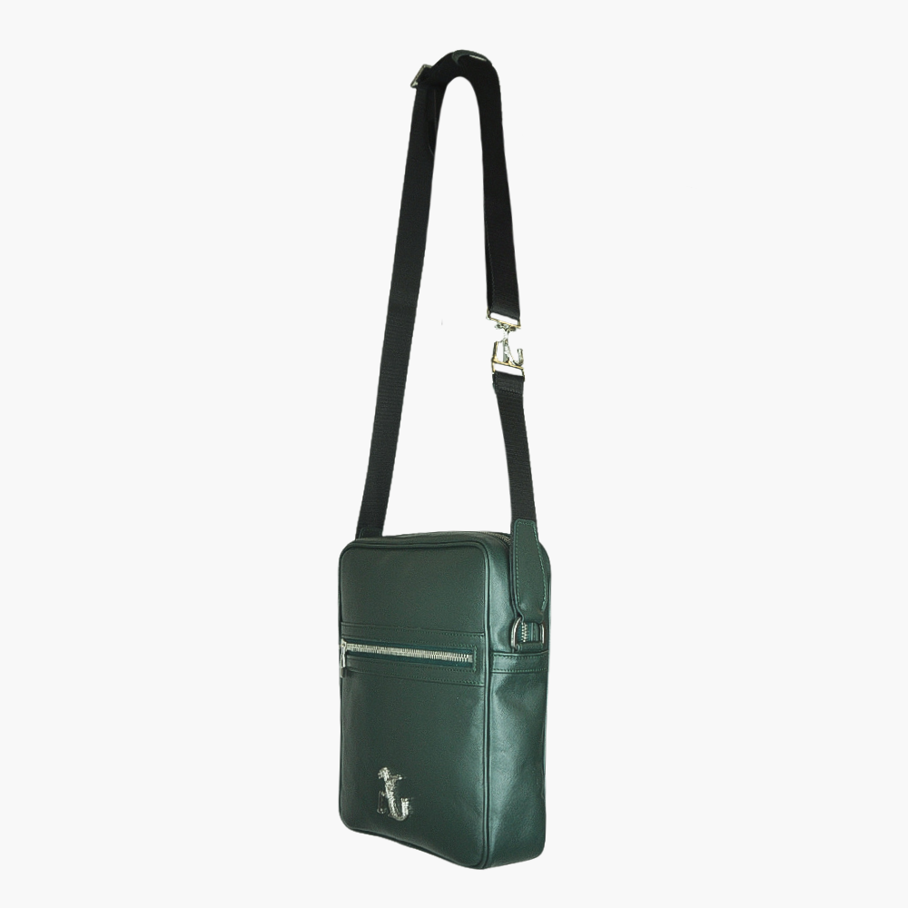 Green Saffiano Leather Messenger Bag - AG23WBMES03