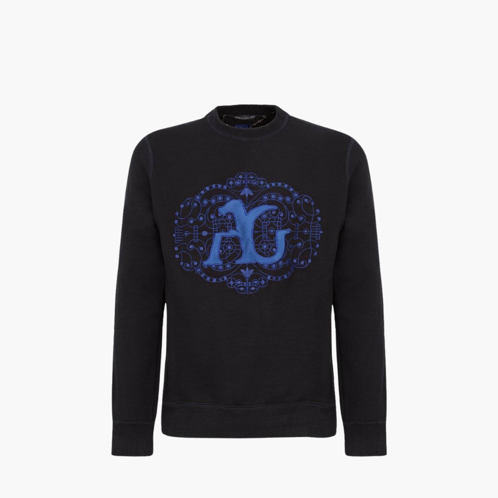 Black Sweatshirt With Embroidery - 14W6ANG03V