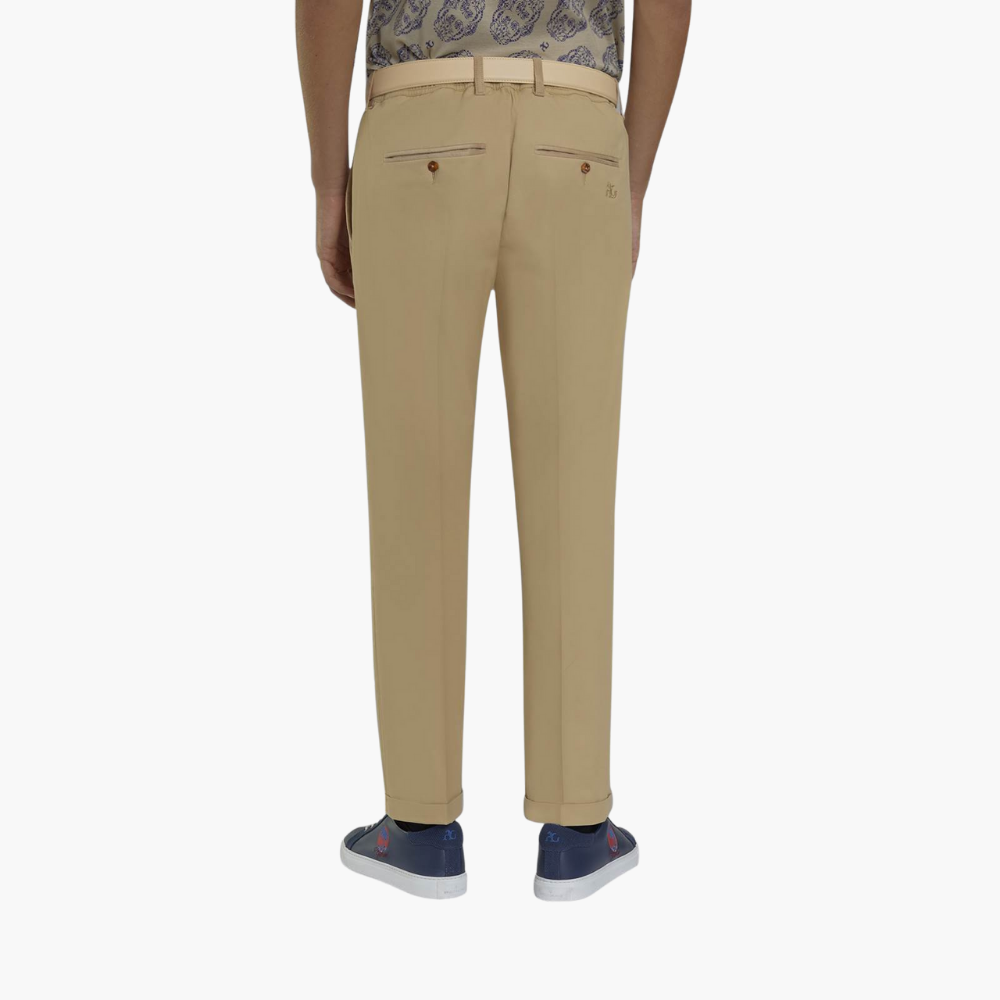 Beige Drawstring Chinos - A11MR2501F