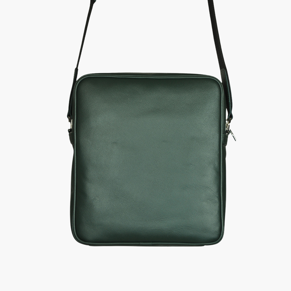 Green Saffiano Leather Messenger Bag - AG23WBMES03