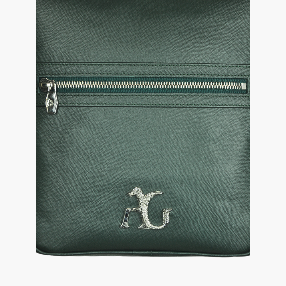 Green Saffiano Leather Messenger Bag - AG23WBMES03