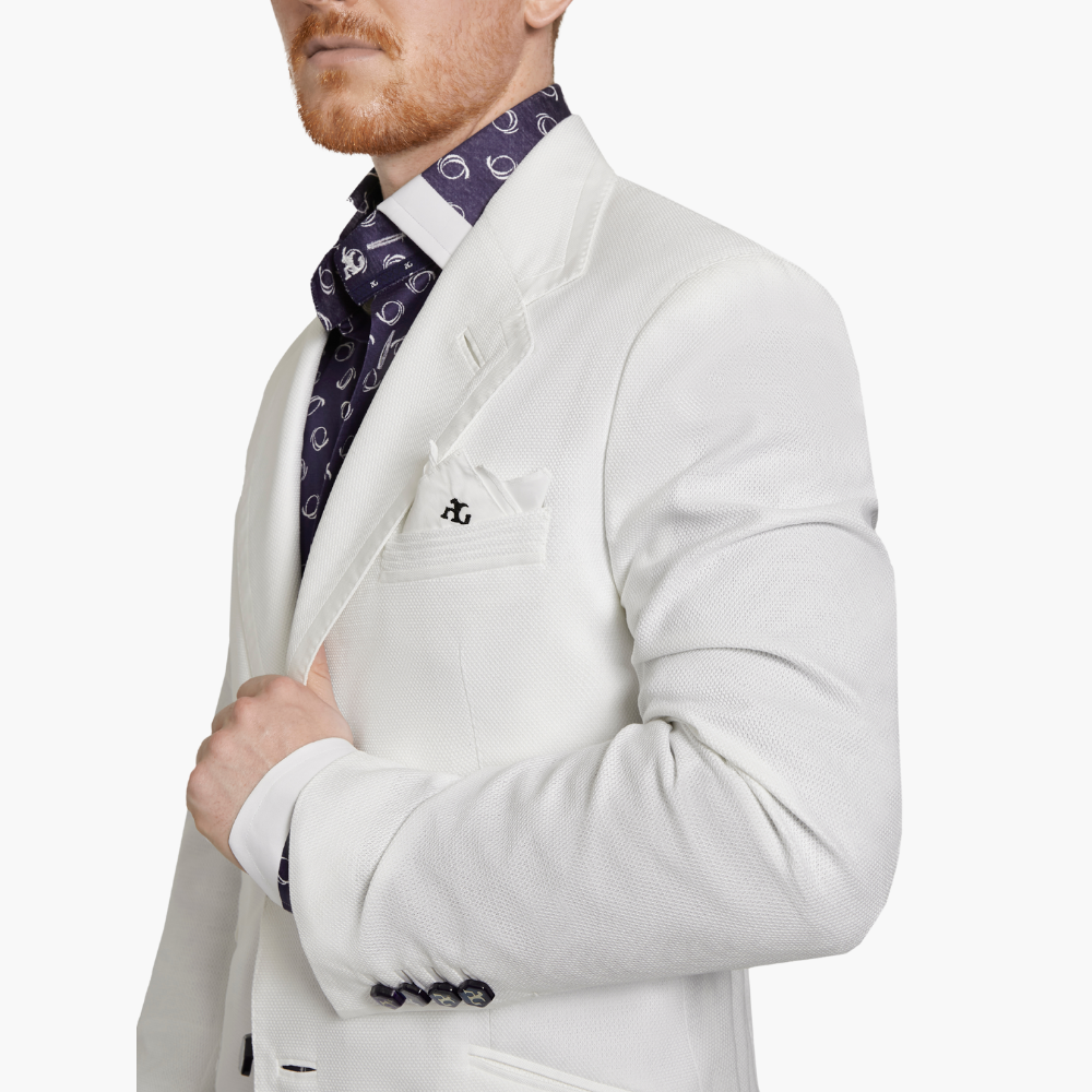 White Single Breasted Blazer - B11MR37005