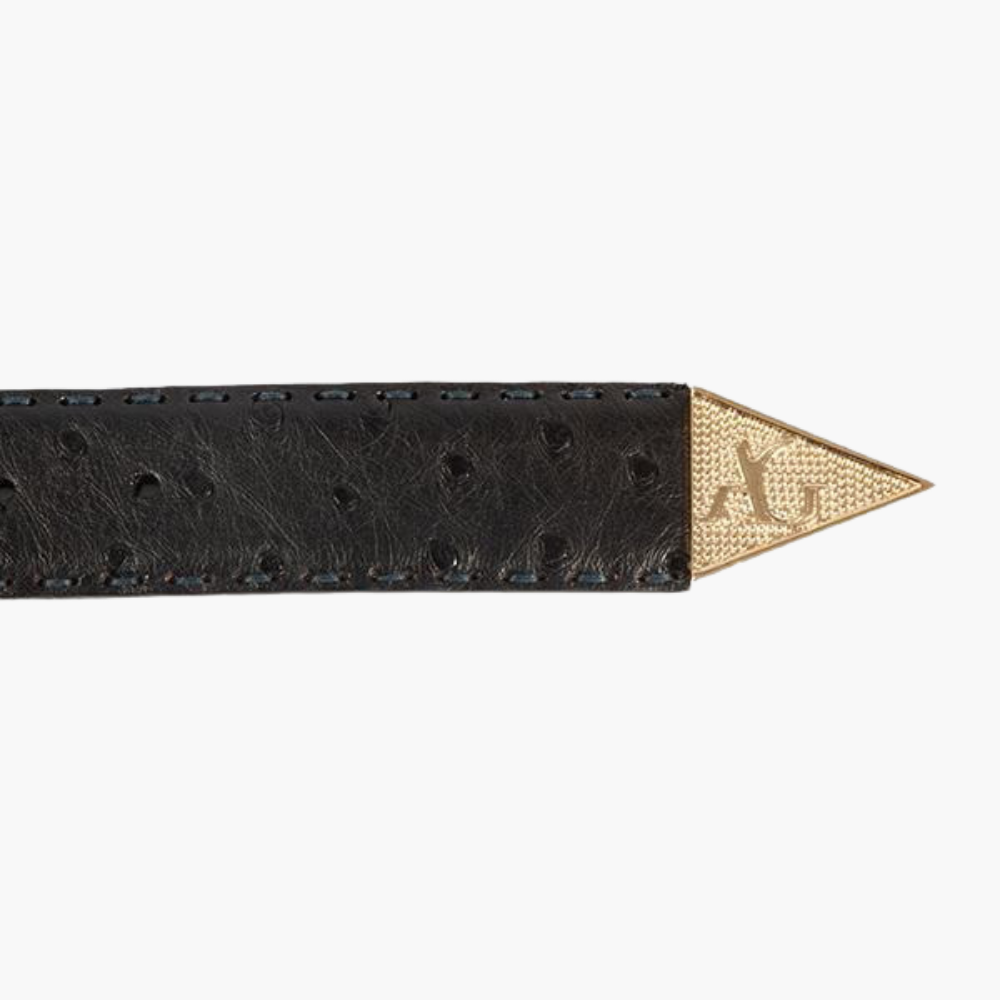 Black Ostrich Belt - 17SCCOL05F