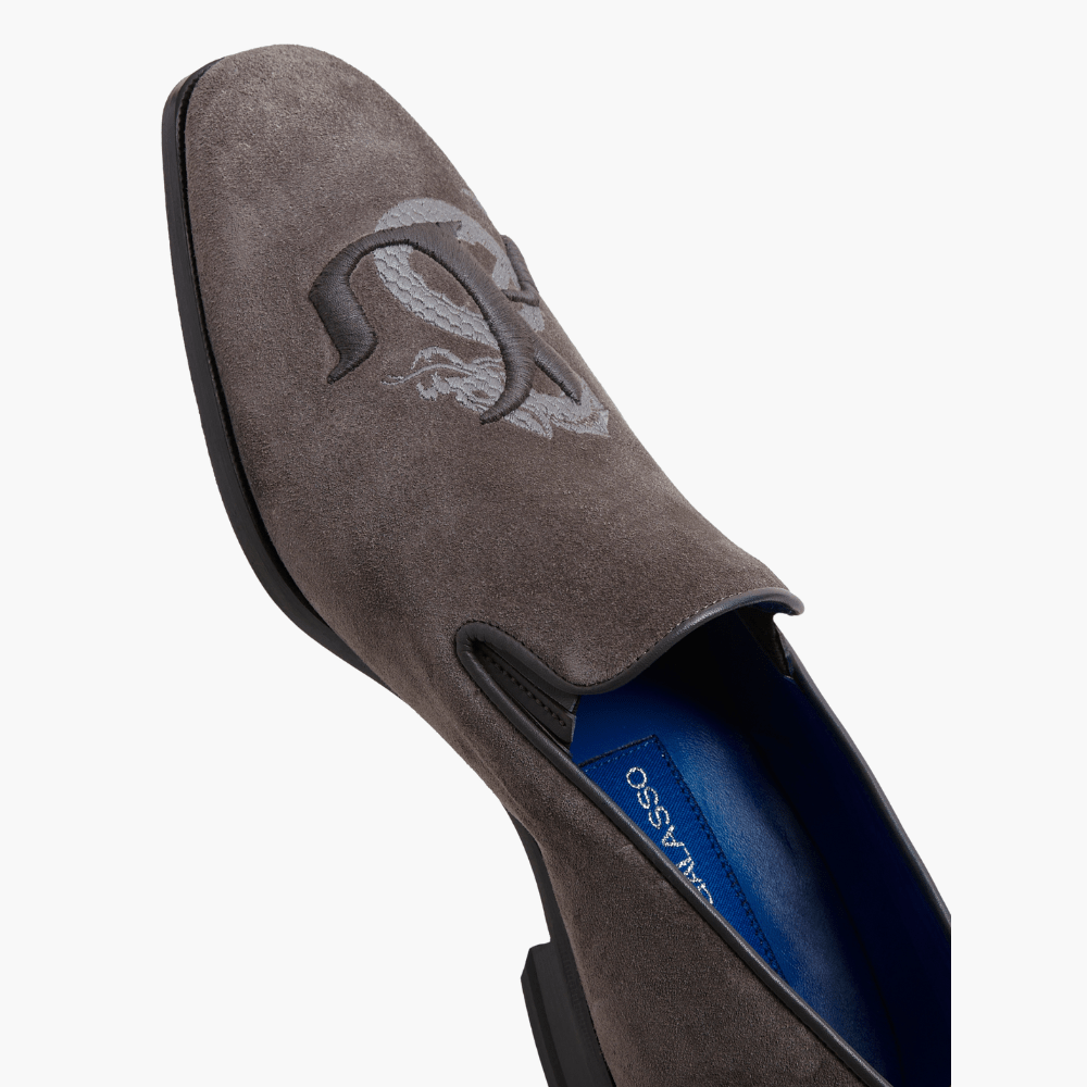 Grey Dragoon Slip On - Angelo Galasso - Luxury Italian Menswear London
