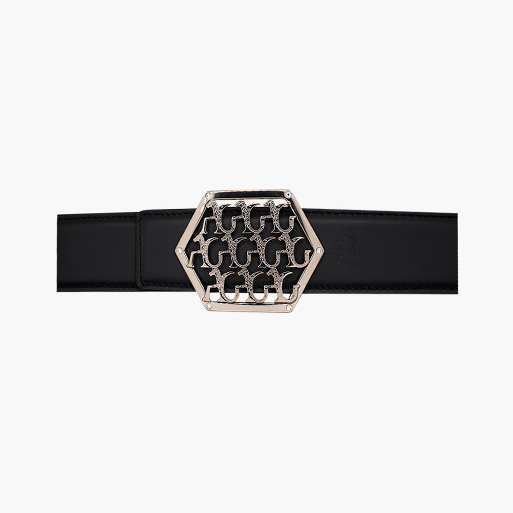 Silver Interlock AG Calfskin Belt - AG25WCCOL01