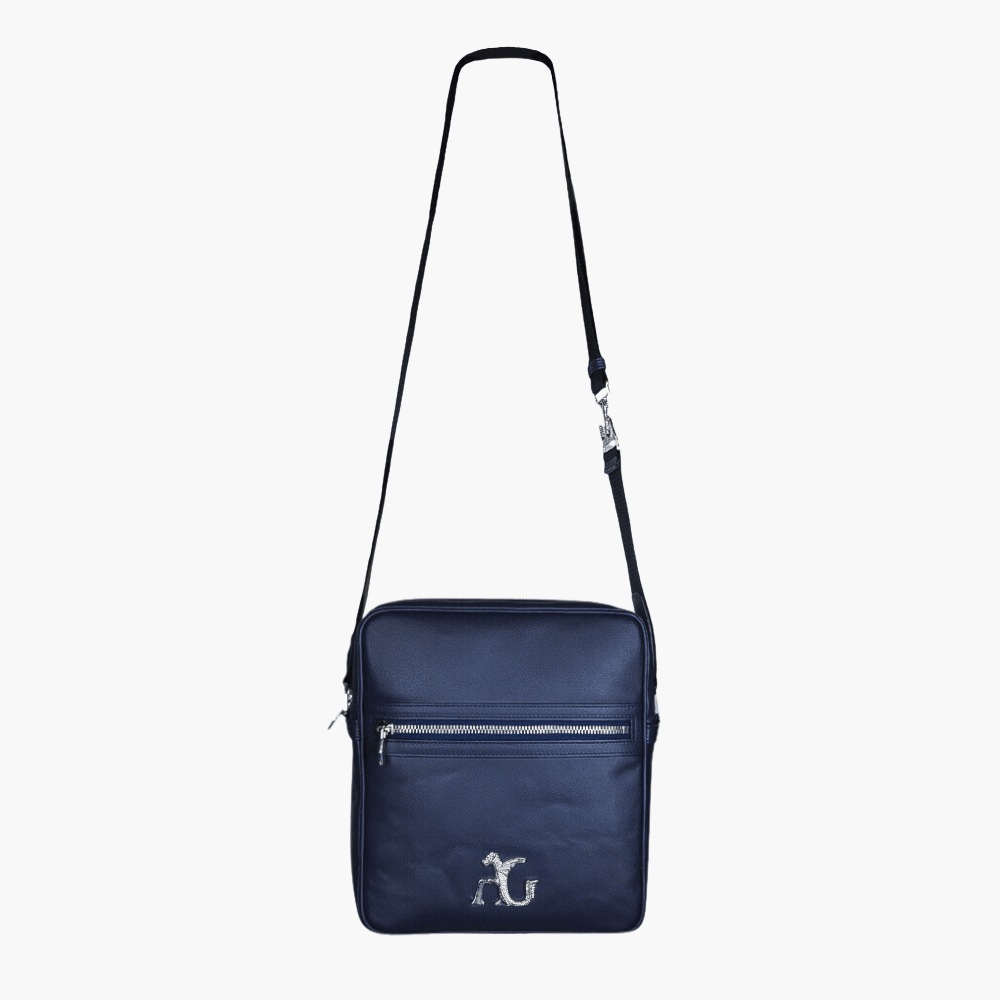 Blue Saffiano Leather Messenger Bag - Angelo Galasso - Luxury Italian Menswear London