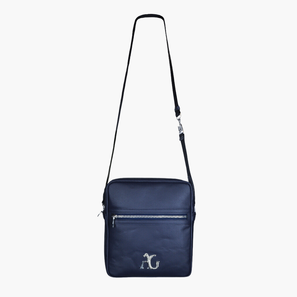 Blue Saffiano Leather Messenger Bag - AG23WBMES03