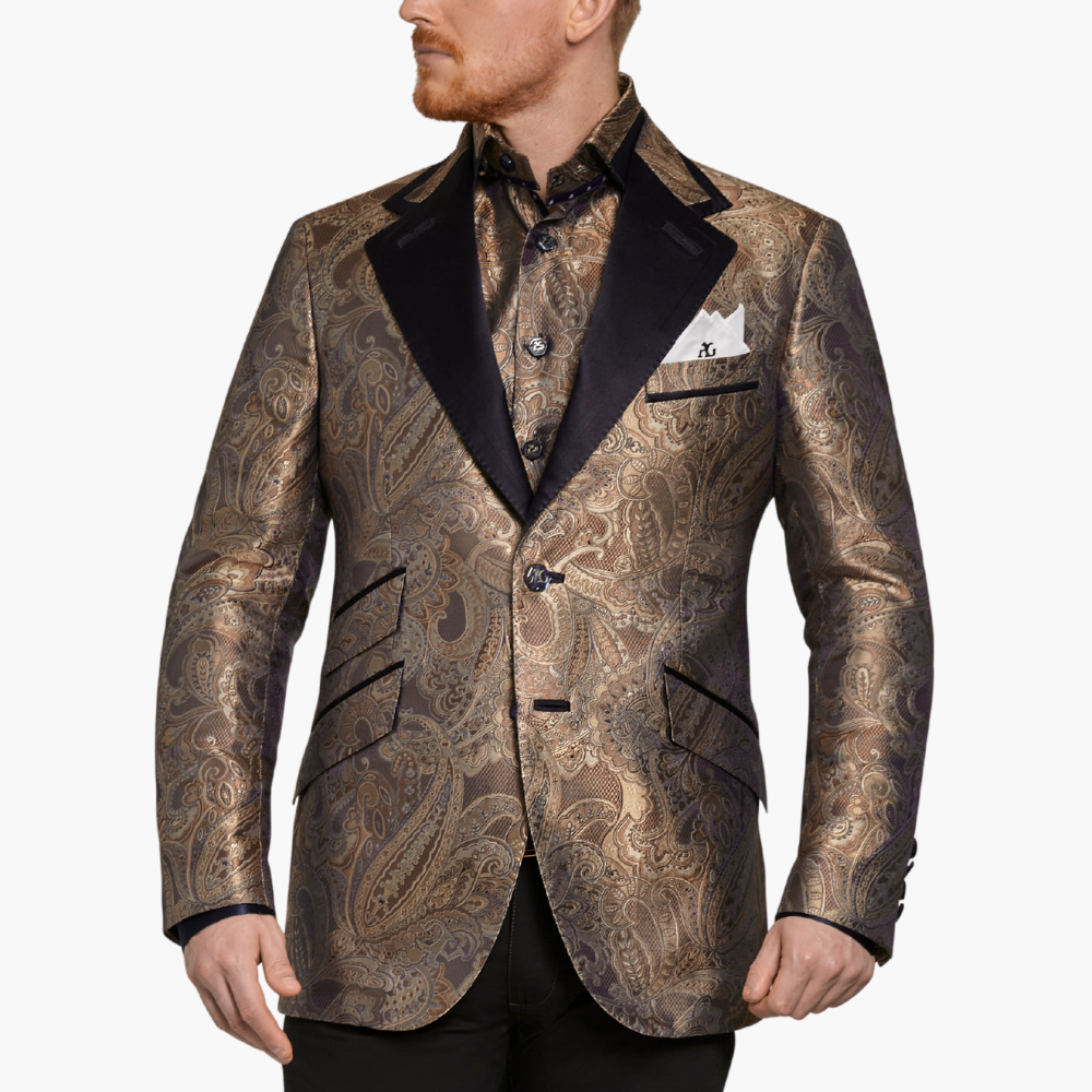Light Brown Paisley Blazer - B11MR37011