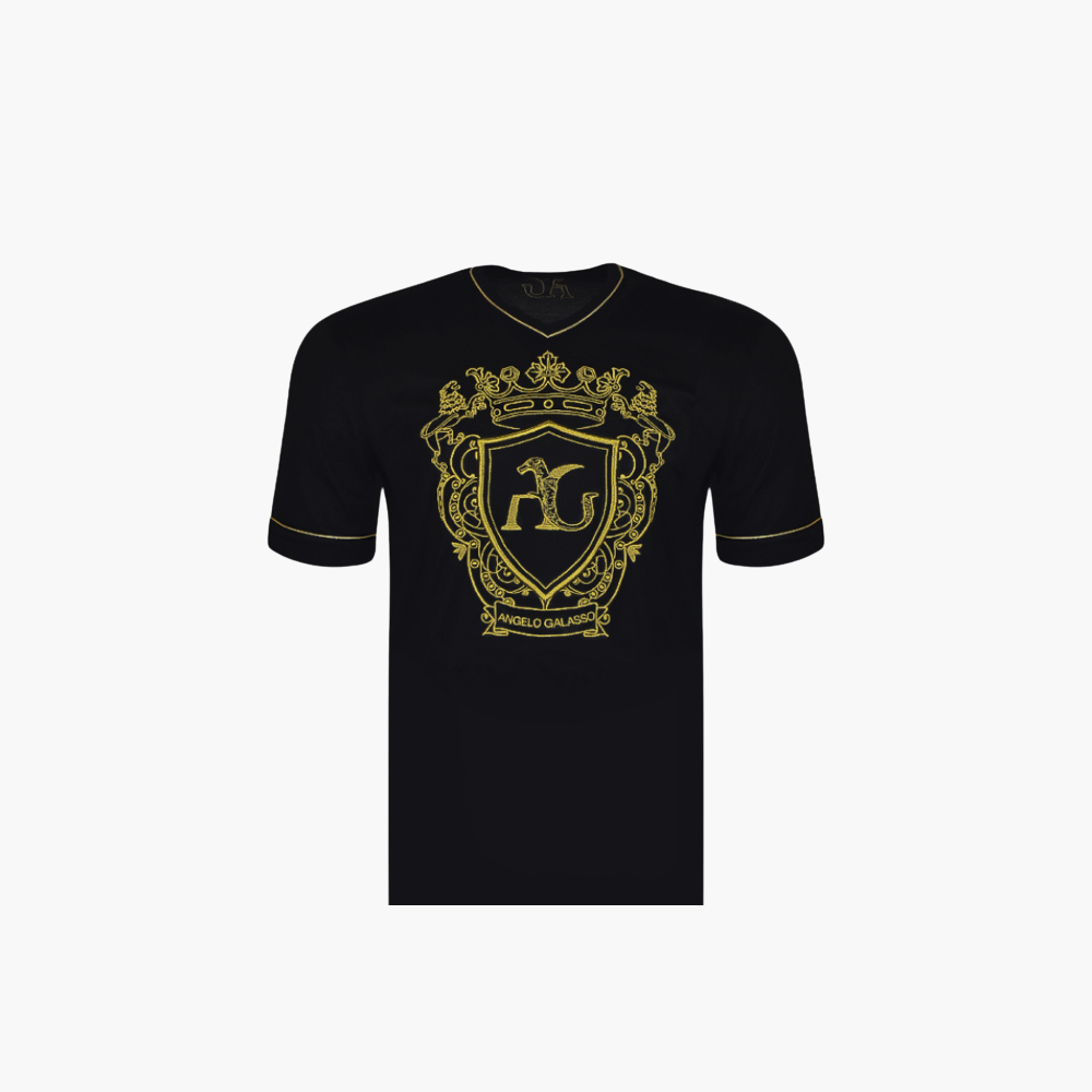 Black Araldica V-Neck T-Shirt -