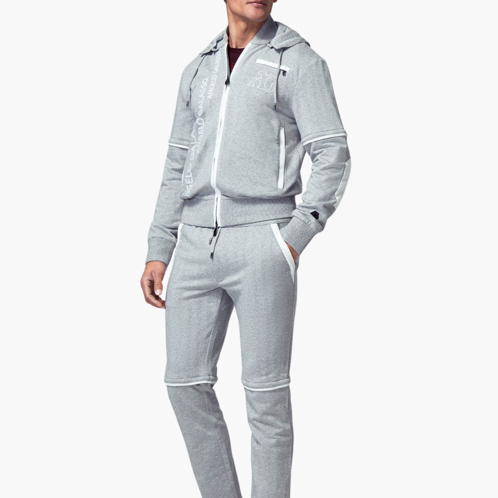 Grey and White Herringbone Tracksuit - A21MR19001