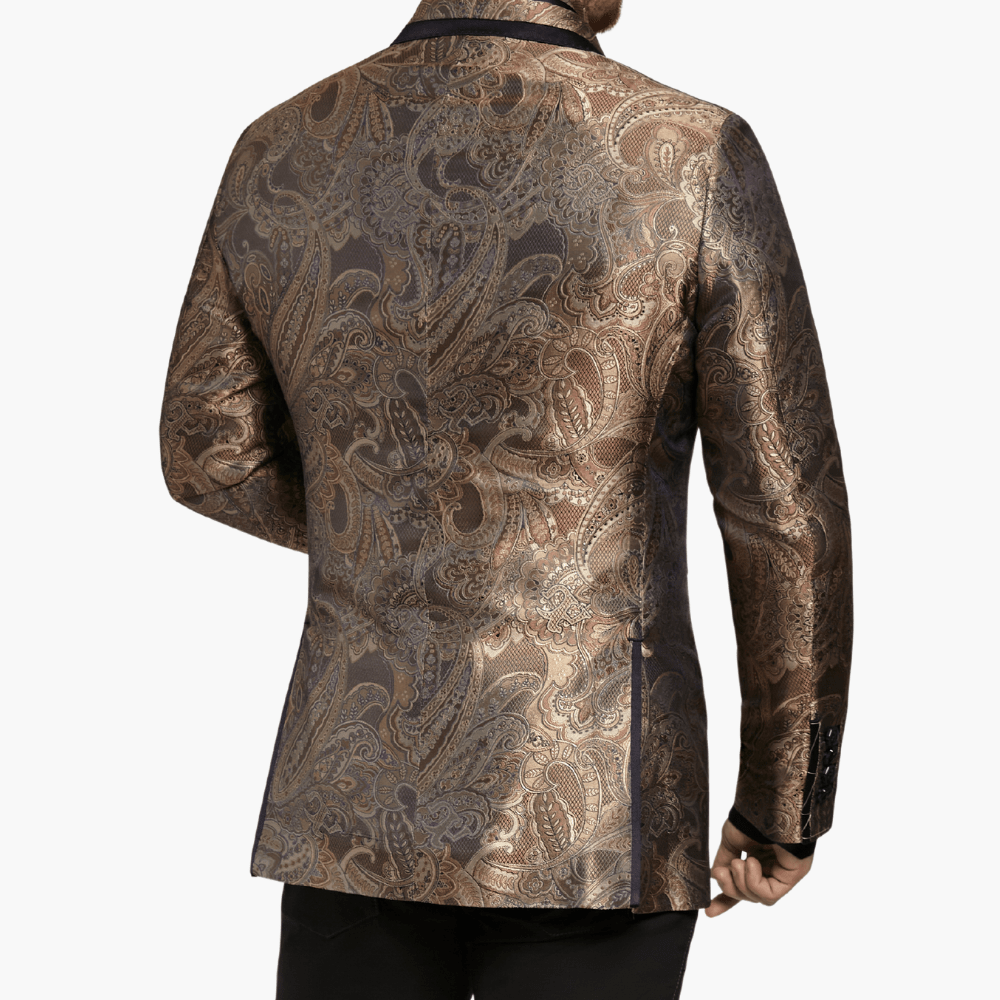 Light Brown Paisley Blazer - Angelo Galasso - Luxury Italian Menswear London