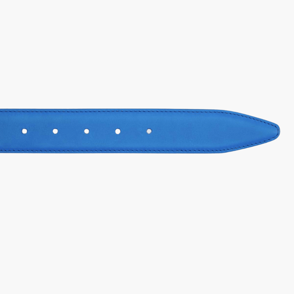 Royal Blue Calfskin Belt - Angelo Galasso - Luxury Italian Menswear London