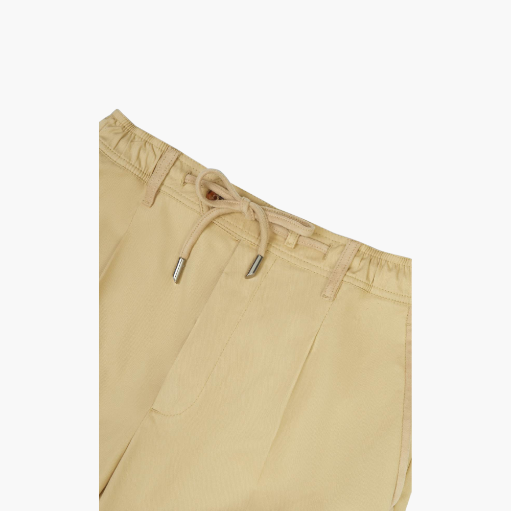 Beige Drawstring Chinos - A11MR2501F
