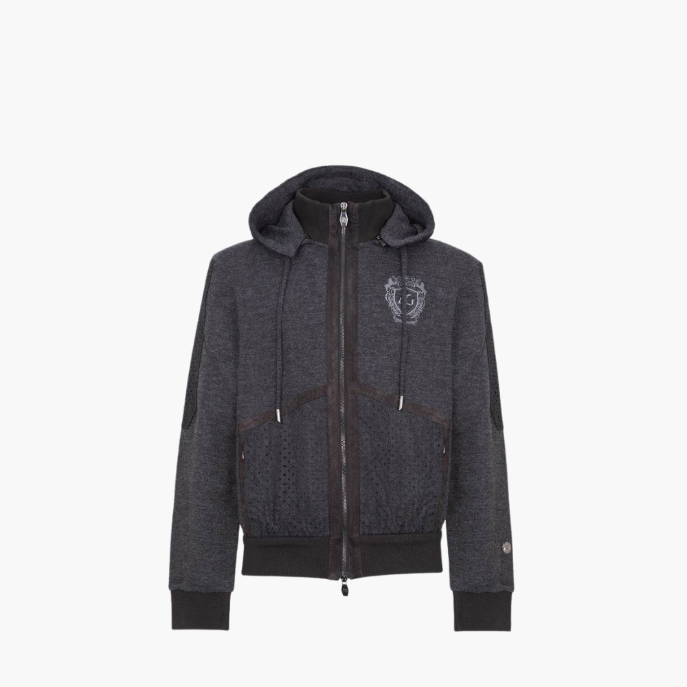 Dark Grey Tracksuit with Perforated Details - 17W8TRA04