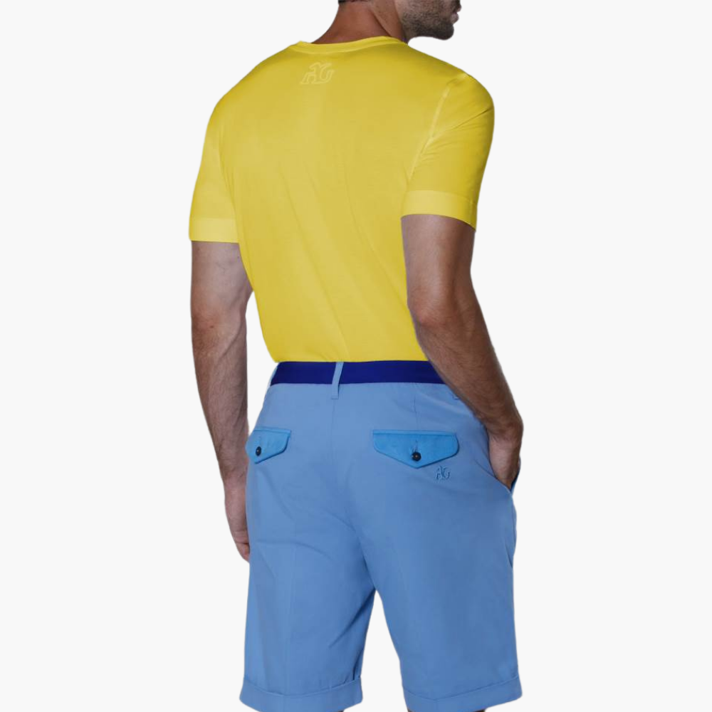 Yellow Signature Logo C Neck T-Shirt -