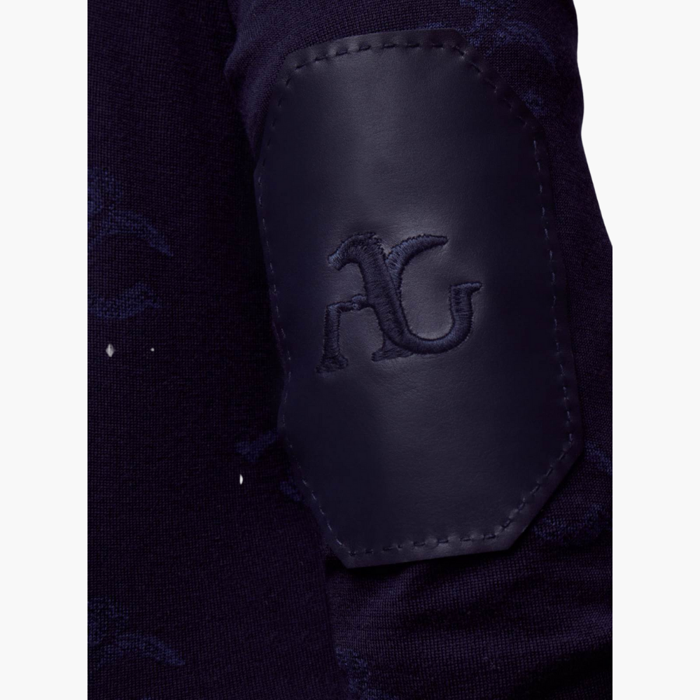 Blue Wool & Cashmere Monogram Turtle Neck - A21MR07002