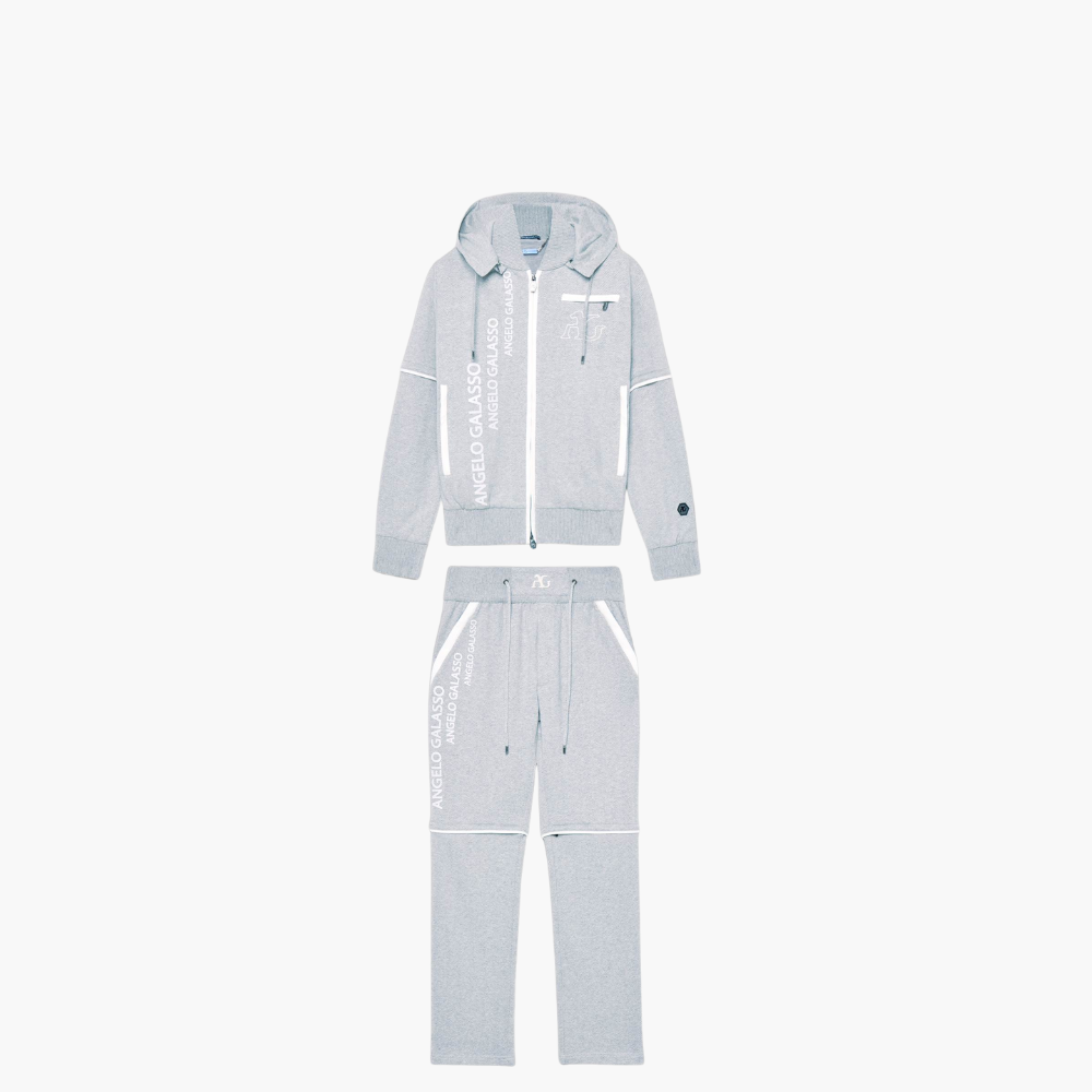 Grey and White Herringbone Tracksuit - A21MR19001