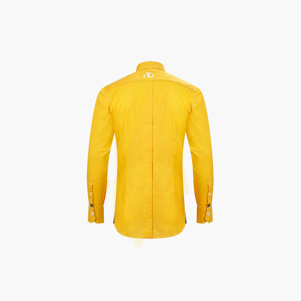 Yellow Cotton Diamond AG Print Italia Shirt