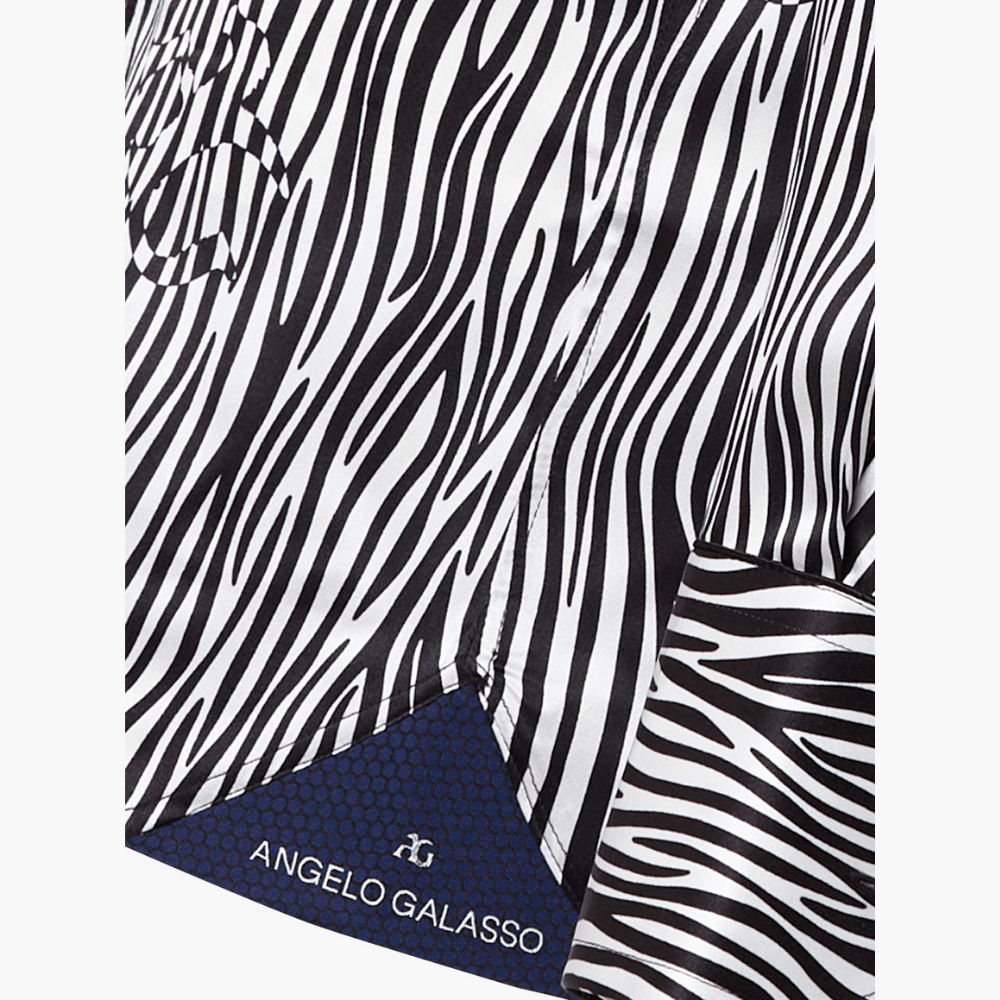 Zebra AG Print Corleone Silk Shirt - Angelo Galasso - Luxury Italian Menswear London
