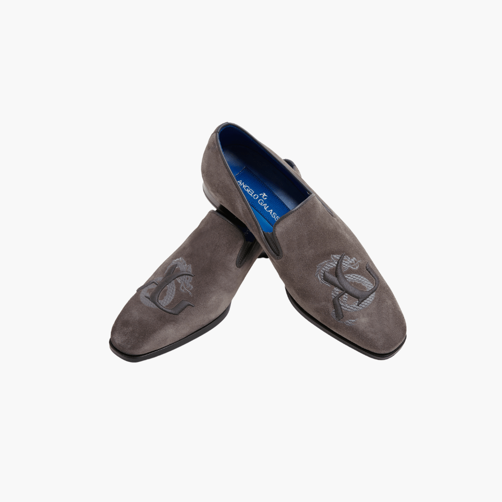 Grey Dragoon Slip On - Angelo Galasso - Luxury Italian Menswear London