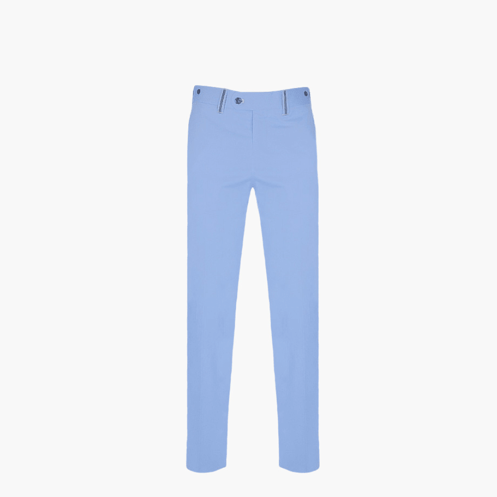 Light Blue Piping Trousers - Angelo Galasso - Luxury Italian Menswear London