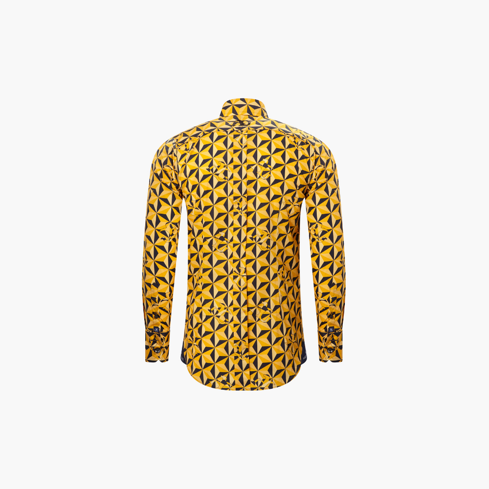 Yellow Geometric Print Corleone Shirt