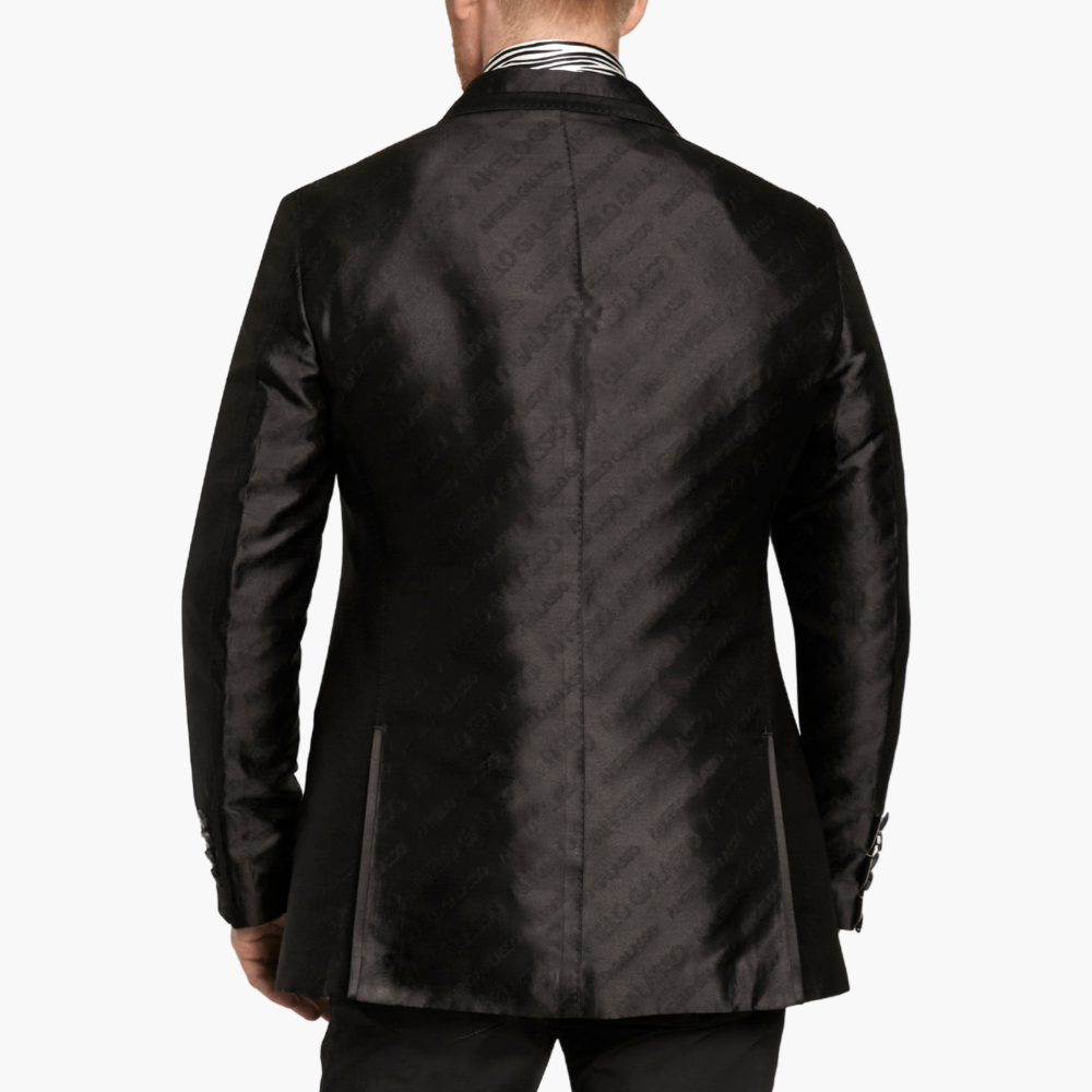 Black AG Monogram Evening Blazer - A21MR37005