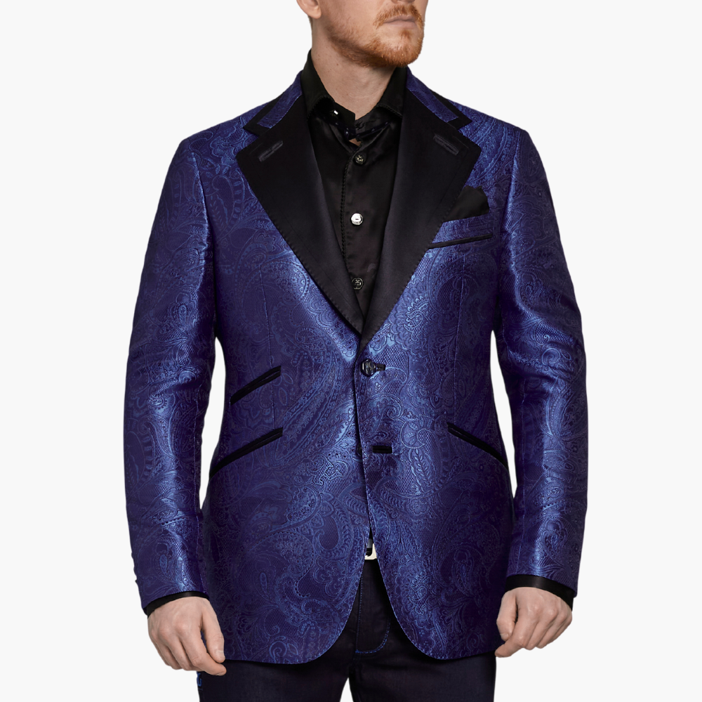 Blue Paisley Blazer - B11MR37011