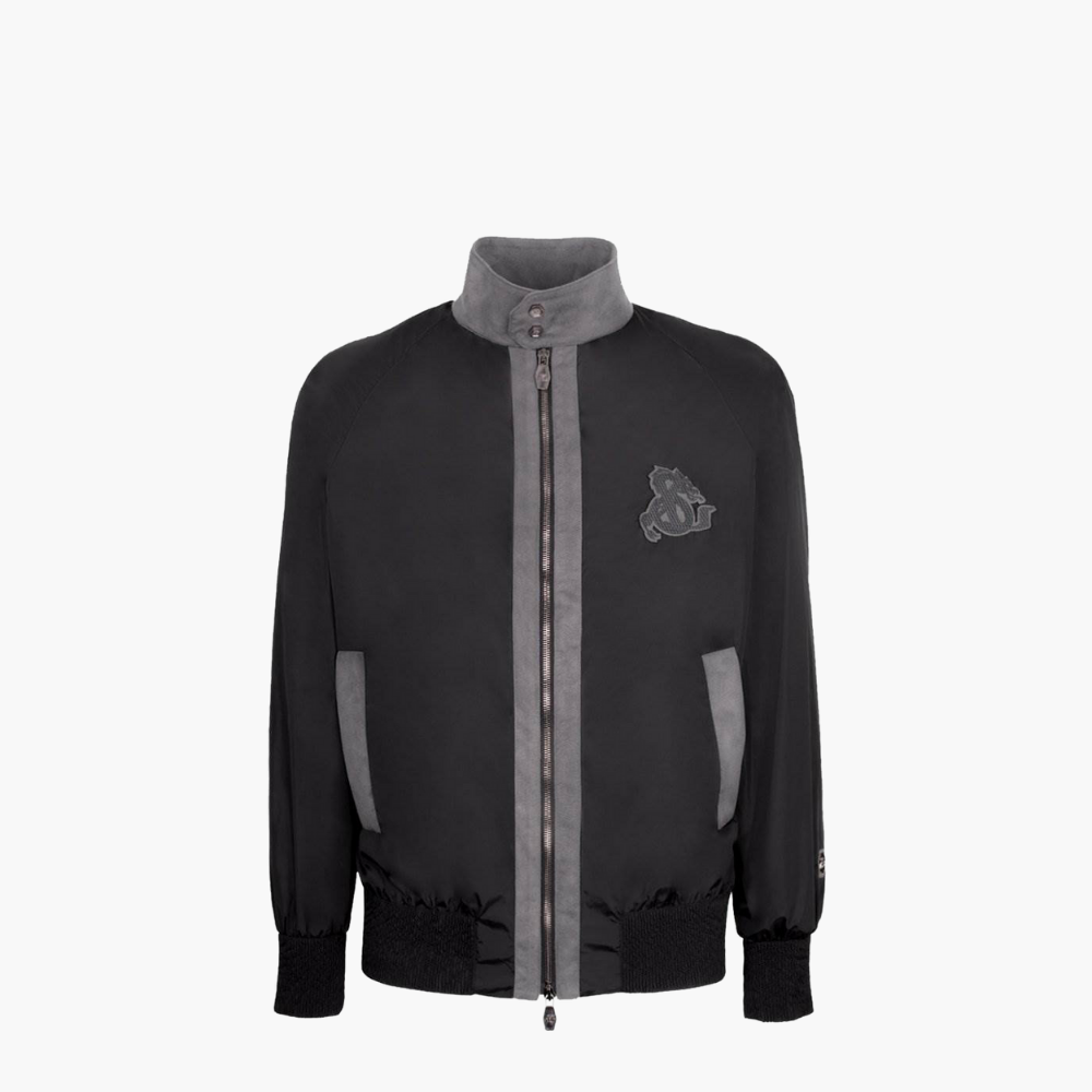 Black Nylon Bomber Jacket