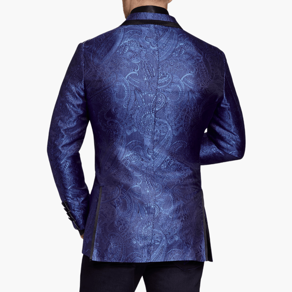 Blue Paisley Blazer - Angelo Galasso - Luxury Italian Menswear London