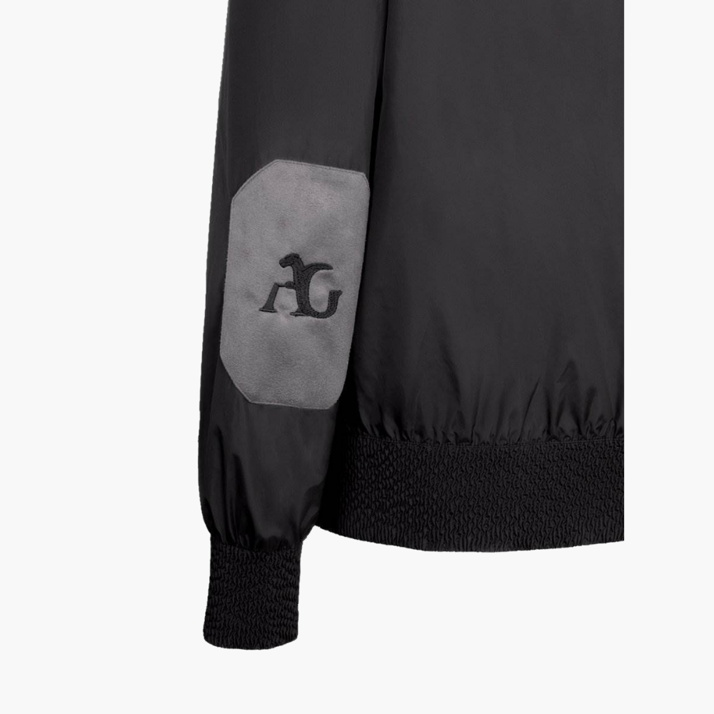 Black Nylon Bomber Jacket