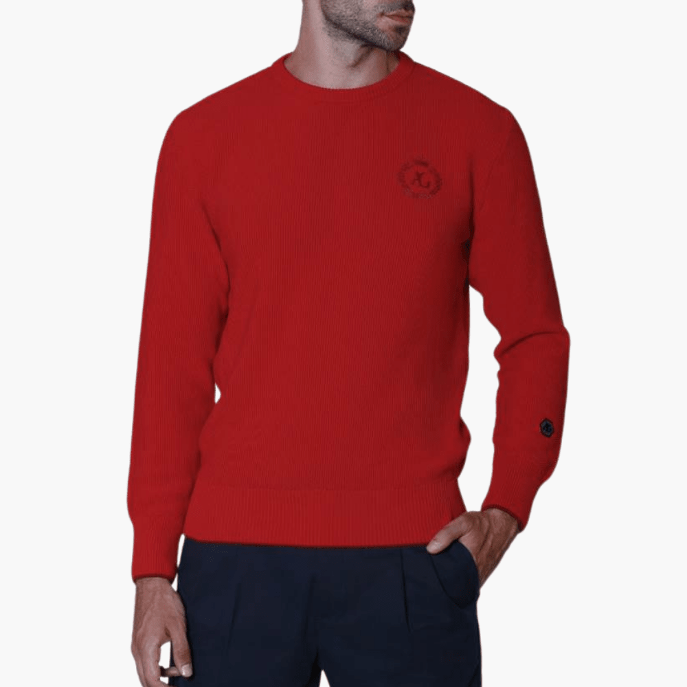 Red Cotton Summer Jumper - Angelo Galasso - Luxury Italian Menswear London