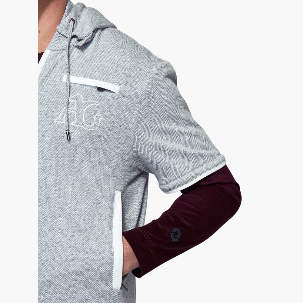 Grey and White Herringbone Tracksuit - A21MR19001