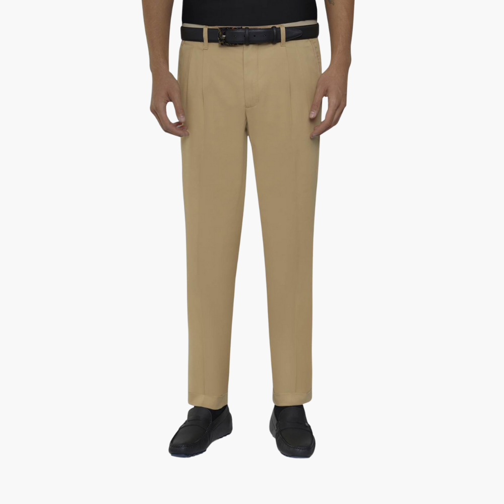 Beige Double Pleat Chinos - A11MR2507F