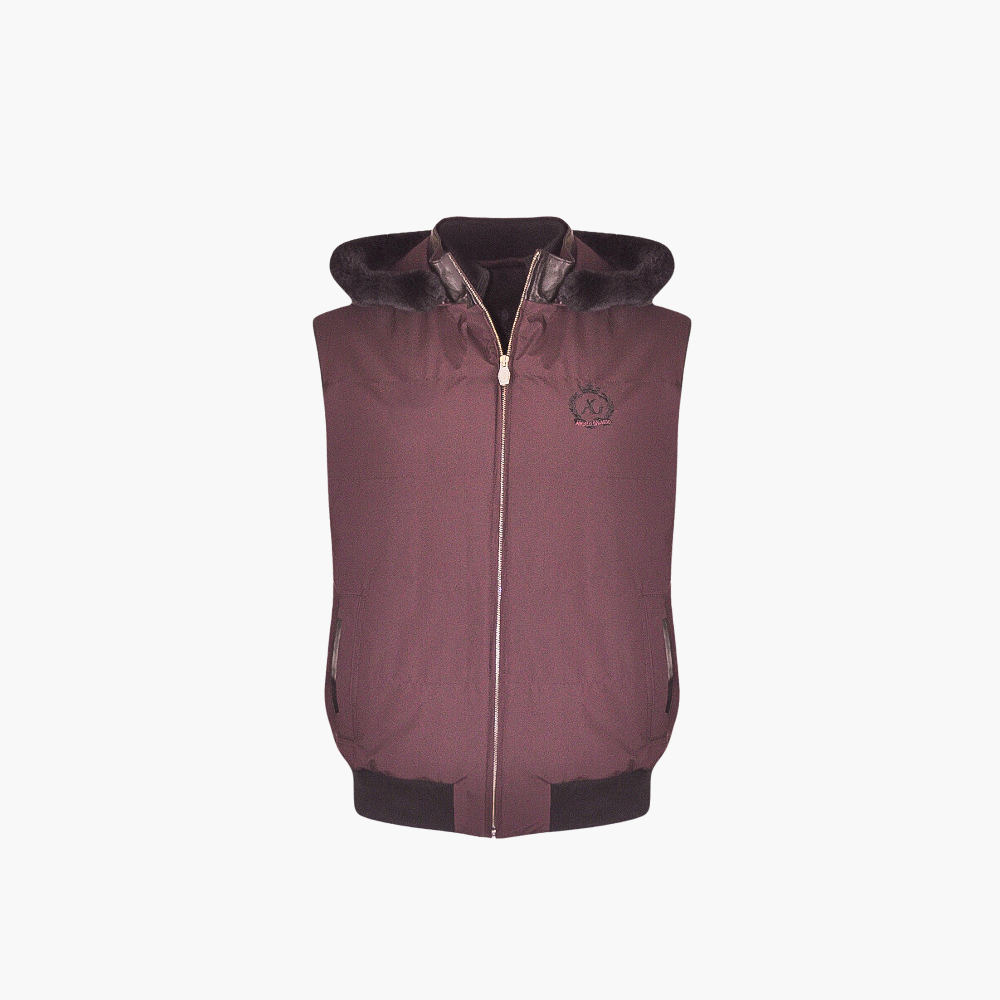 Dark Burgundy Alloro Gilet - AG23FWLIV004