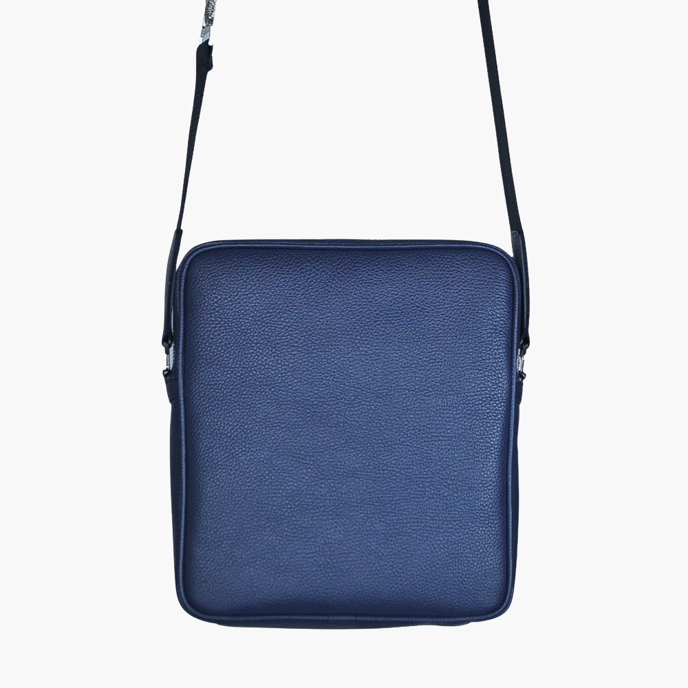 Blue Dollarino Leather Messenger Bag - AG23WBMES01