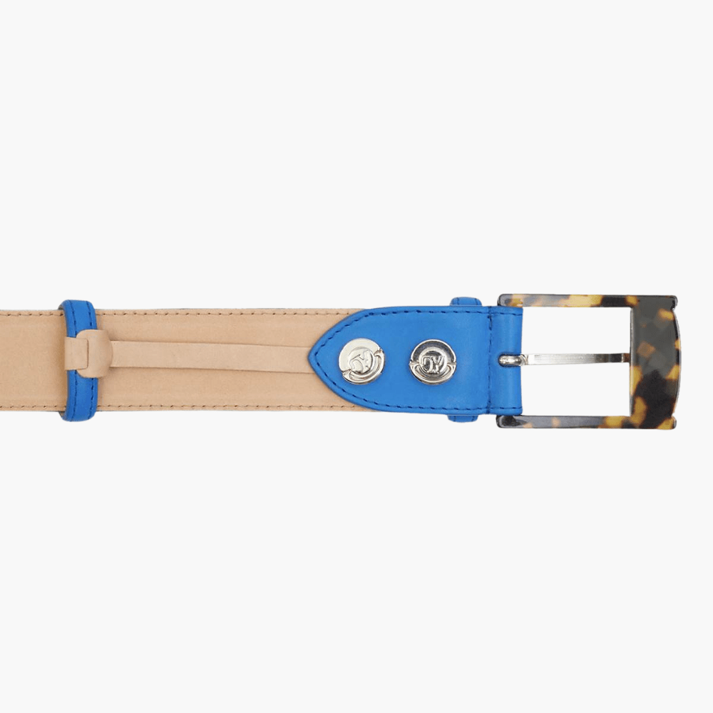 Royal Blue Calfskin Belt - Angelo Galasso - Luxury Italian Menswear London